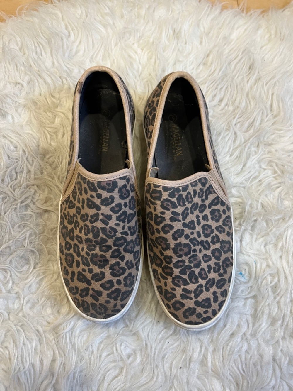 Leopard Print Slip-On Women's Sneakers - Tan